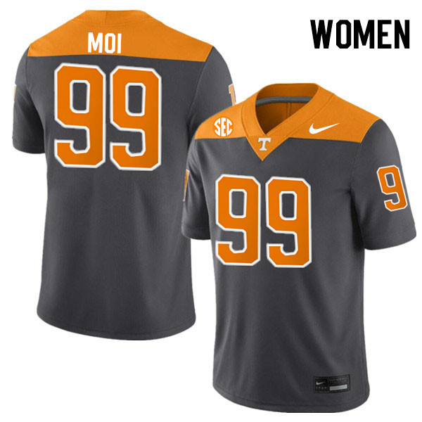 Women #99 Jaxson Moi Tennessee Volunteers College Football Jerseys Stitched-Anthracite